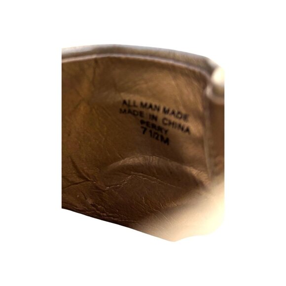 Karen Scott Metallic Gold Slide Wedge Sandals Cork Heel & Ruched Detail Size 7.5 - Picture 8 of 10